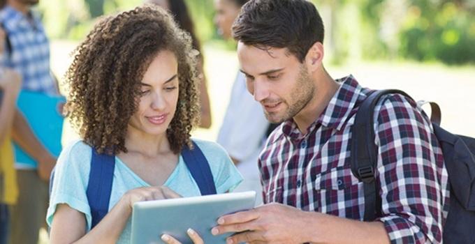 Two students with iPad