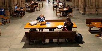 Students studying in Cathedral of Learning