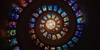 Spiral stained glass art